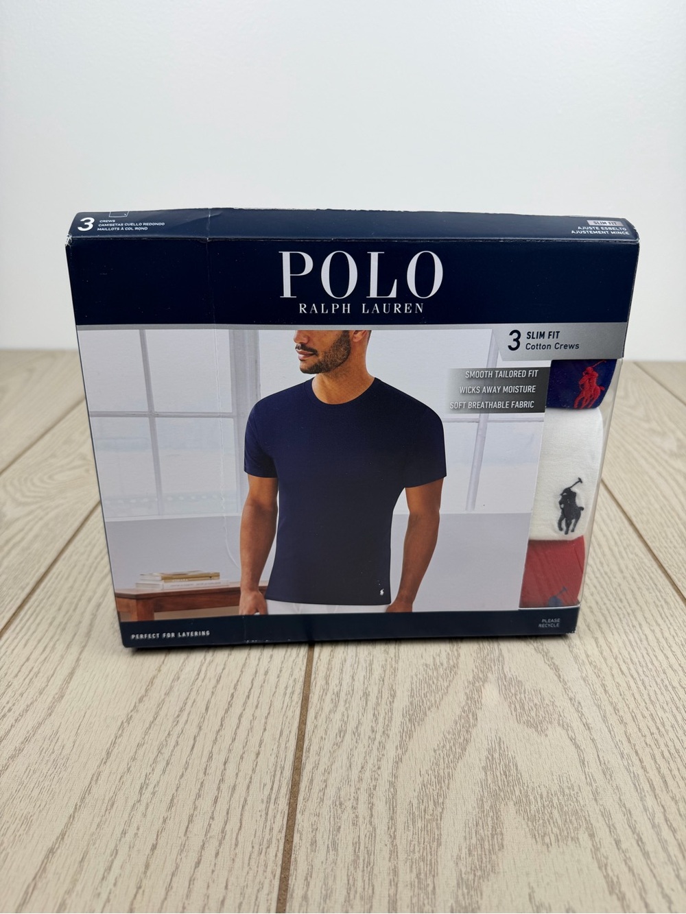 Polo Ralph Lauren Men's 3 Pack Slim Fit Cotton Crews Large Multi $49.50